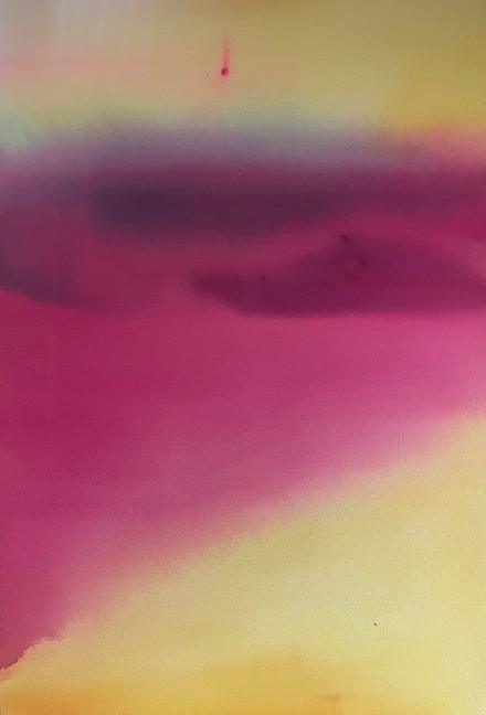 Illumine
An illustrative digital painting titled "Illumine" that blends Hawaiian and Persian cultural motifs. A hula dancer with long dark hair stands in the center, looking up with her arms raised toward a radiant, glowing sky. She wears a yellow top, a rust-colored patterned skirt, and floral lei around her head, neck, wrists, and ankles. The central scene is framed by a pointed arch lined with Persian calligraphy. The background features a purple horizon transitioning into a brilliant orange and yellow light filled with soaring white doves. The entire piece is encased in an intricate blue and gold floral border, with vibrant orange ʻōhiʻa lehua blossoms and pink lotus flowers in the bottom corners.